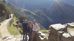 Ankunft der Wandergruppe in Machu Picchu